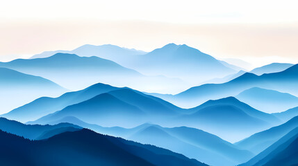 Obraz premium Ethereal majesty mountains shrouded in whispering mist. Whispering Peak. Illustration