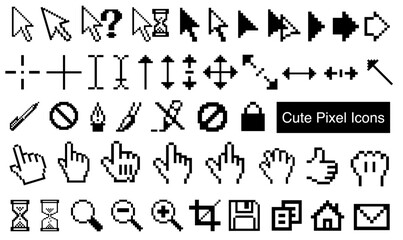 Pixel Cursors silhouette, vector, illustration, silhouettes, outline, collection, black, pack, set, art, character, graphic, drawing, stickers, streetwear, t-shirts, logos, print-on-demand, print, bra