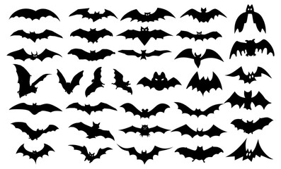 Halloween Bats Silhouette Vector Pack graphic drawing illustration for stickers, streetwear, t-shirts, logos, print-on-demand, print, or branding