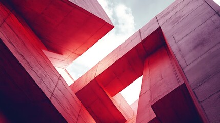 Bold abstract interior highlighting vibrant colors and creative modern architectural geometric designs