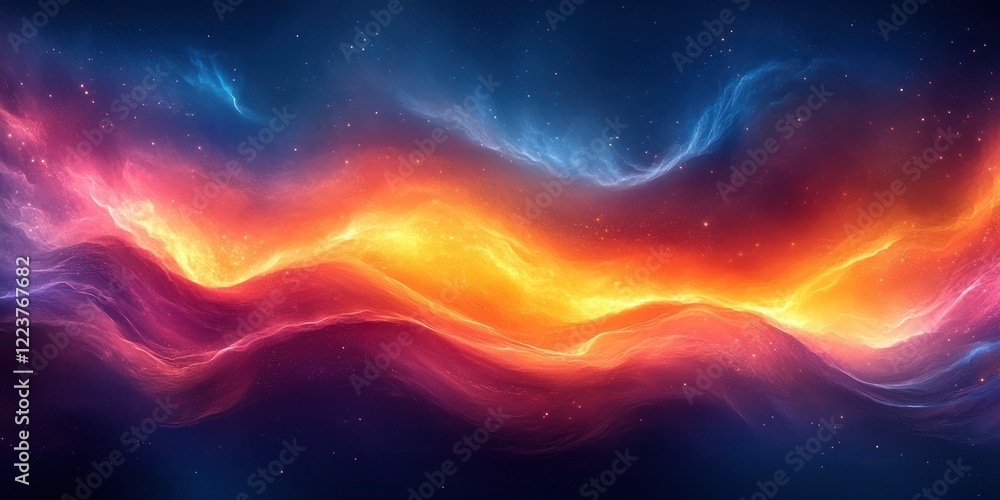 Aufkleber abstract gradient background in vibrant orange and deep blue with grainy texture and smooth transiti