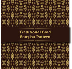 Traditional Gold Songket Pattern