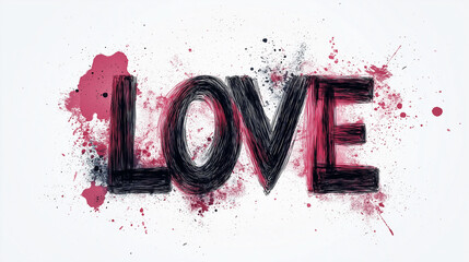 LOVE Painted on White Background: Unique Art for Home Decor and Personalized Gifts