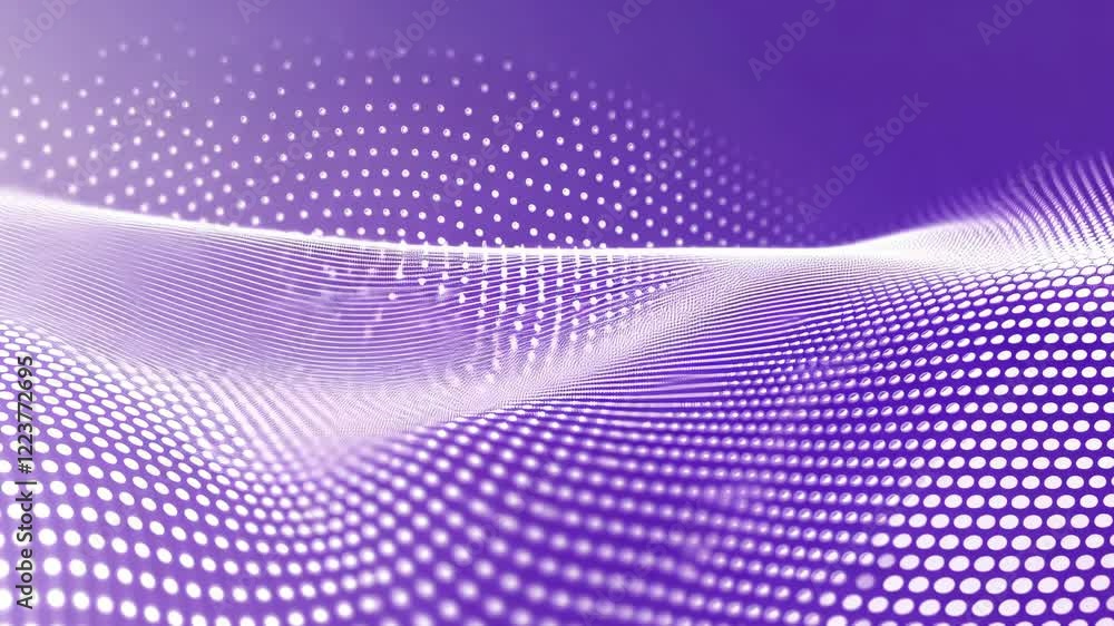 Poster elegant purple flowing patterns with dot wave design creating a modern digital look and feel in a vi