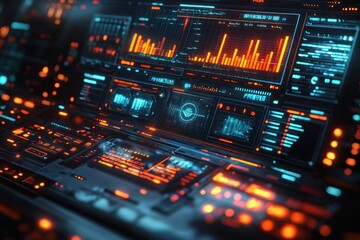 Obraz premium Businessman Laptop Virtual Economic Growth Chart Warning Signs Caution Investing Risks