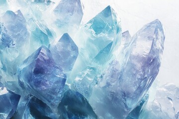 Obraz premium crystal composition with cool tones on white