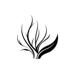 Abstract Plant Illustration: Minimalist Black and White Botanical Design. Perfect for nature-themed projects, home decor, or as a stylish graphic element.