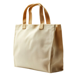 Beige Canvas Tote Bag Mockup Stylish Design eco item style cream color isolated on transparent or...