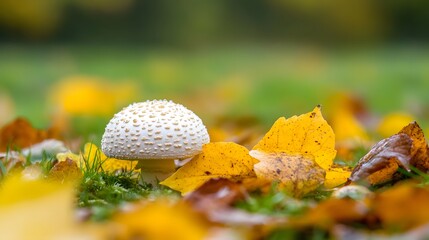 mushroom in autumn forest