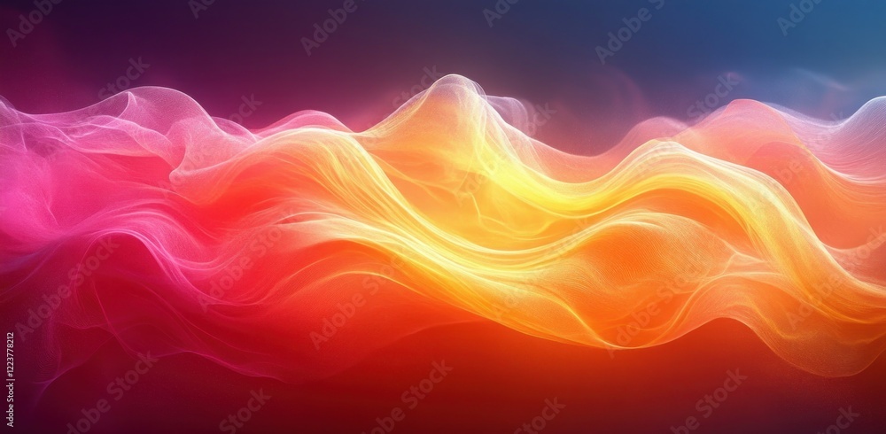 Poster vibrant abstract gradient background smooth color transition yellow orange warm glow texture