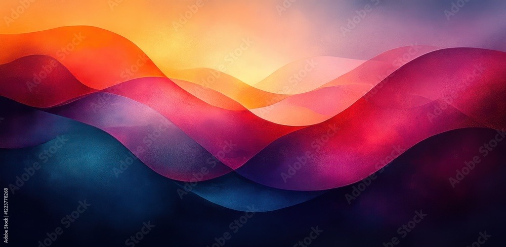 Poster soft pastel abstract composition with large circles and smooth gradients ethereal lighting minimalis