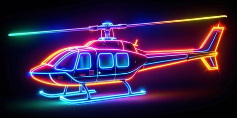 Naklejka premium Neon Helicopter