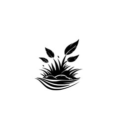 Fototapeta premium Elegant Plant Illustration: Black and White Botanical Design. Perfect for nature-themed projects, eco-friendly brands, or minimalist art.