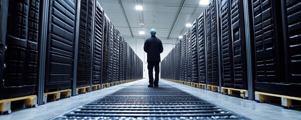 Maintaining Optimal Cold Storage Temperatures A Worker Checks for Consistent Conditions in a Modern Warehouse Facility Ensuring Quality and Safety in Product Storage, Preventing Spoilage and