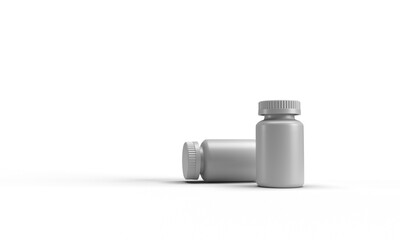 Bottle white color object mockup empty blank medicine health vitamin pharmacy advertisement marketing sale present bottle nad drug disease capsule supplement illness antibiotic therapy product dose 