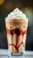 Creamy Caramel Milkshake with Whipped Cream