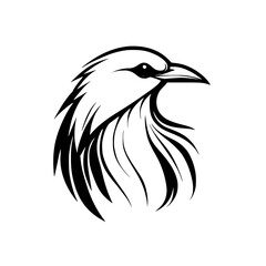 Obraz premium Majestic Bird of Prey: Black and White Vector Illustration. Perfect for logo design, wildlife art, and nature-themed projects.