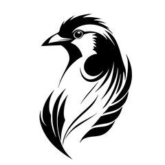 Fototapeta premium Elegant Sparrow Bird: Black and White Abstract Feather Design. Perfect for nature lovers, wildlife enthusiasts, and minimalist art fans.