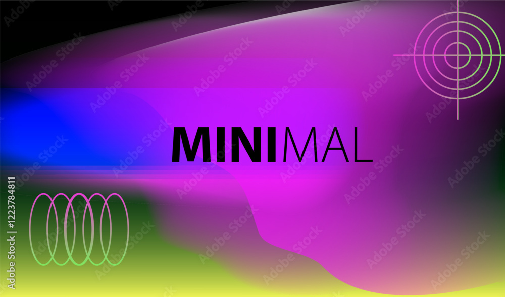 Poster neon blurred glow similar to disco club illumination. defocused blue pink green ultraviolet soft tex