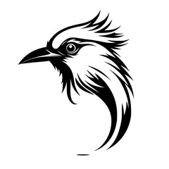 Obraz premium Elegant Bird Silhouette: Black and White Avian Vector Graphic