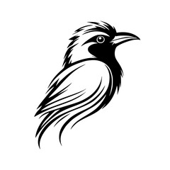 Obraz premium Elegant Black and White Bird Vector Graphic: Nature Wildlife Art Illustration