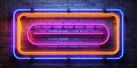 Obraz premium Neon Sign Frame on Brick Wall