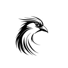 Obraz premium Majestic Bird of Prey: Abstract Vector Illustration. A striking graphic design featuring a stylized hawk, eagle, or falcon, perfect for logo or emblem use.