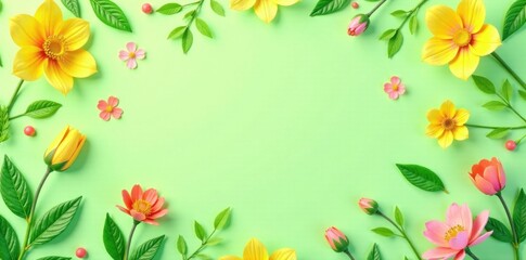 Colorful spring pattern featuring pastel green and yellow hues, yellow, pattern, green