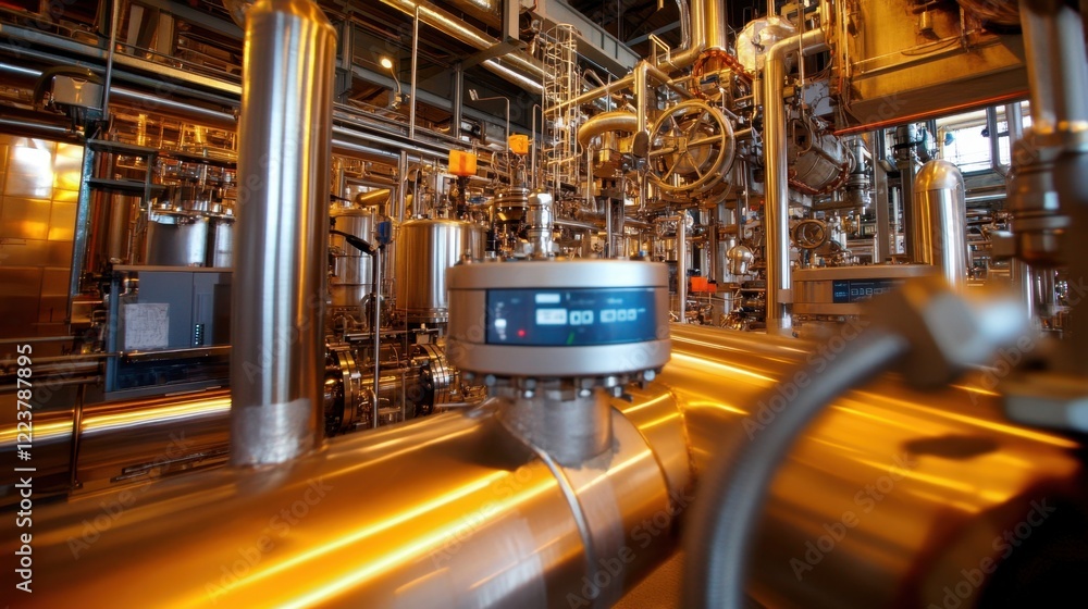 Poster a clean industrial control setup with scada systems monitoring critical operations.