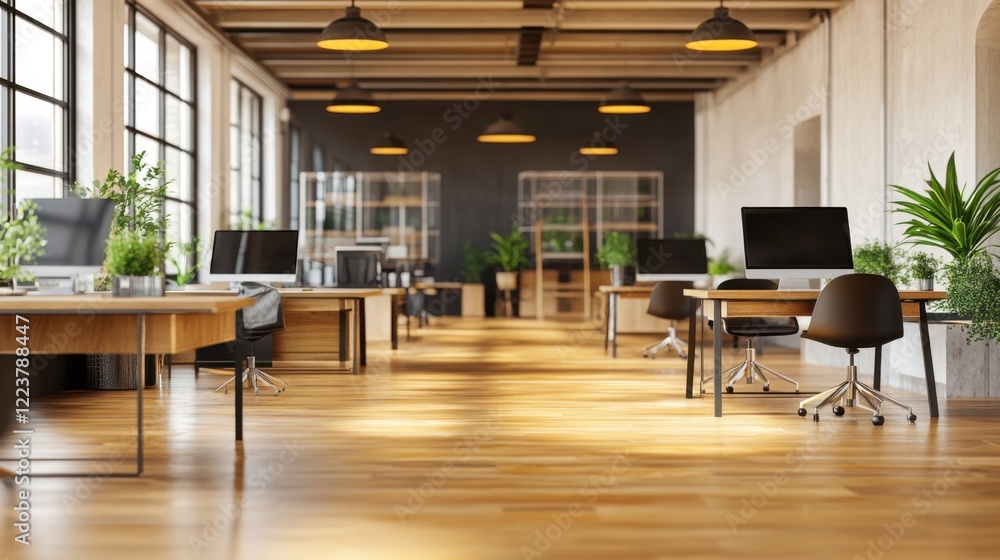 Poster a clean industrial workspace with erp software integration tools and a sleek monitor display.