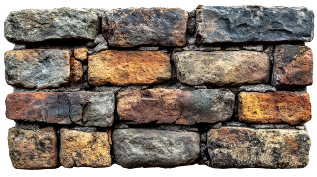 Rustic Stone Wall Texture: A detailed close-up shot reveals the rich textures and diverse colors of a rustic stone wall, showcasing a variety of aged, weathered stones in earthy tones of brown, gray.