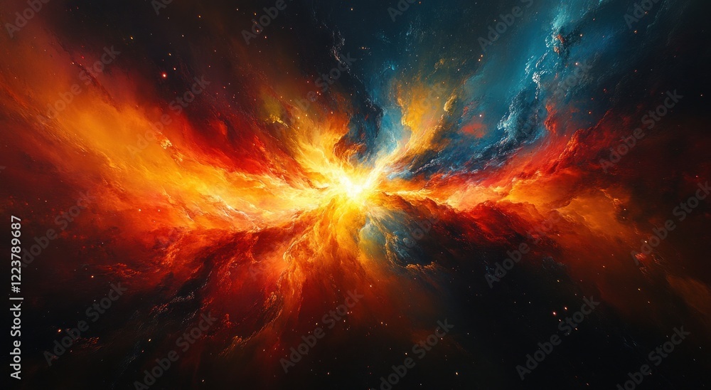 Aufkleber sunlight flare abstract expressionism light effects dynamic rays chiaroscuro glow background