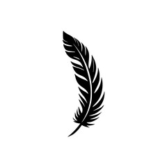 Obraz premium Elegant Black Feather: Minimalist Nature Design. A simple, yet sophisticated vector illustration of a single feather, perfect for various design projects.