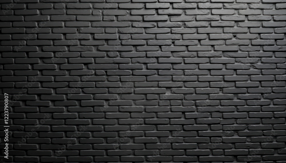 Aufkleber Dark gray brick wall texture. Regular brick pattern. Strong structure. Ideal for design projects. Exterior wall. Durable building material. Classic construction style. Suitable for modern industrial