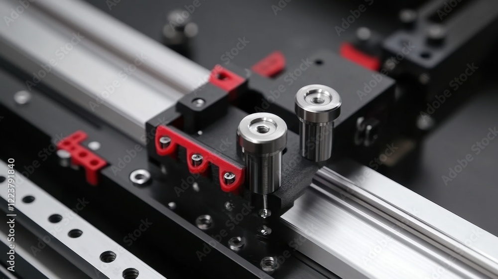 Poster a cnc machine table with clamps holding a metal part in place.