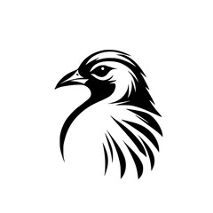 Fototapeta premium Majestic Bird Head: Black and White Vector Illustration. Perfect for logo, emblem, or any design project needing a touch of wildlife elegance.