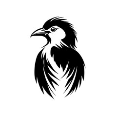 Fototapeta premium Elegant Bird Silhouette: Monochrome Avian Vector Graphic