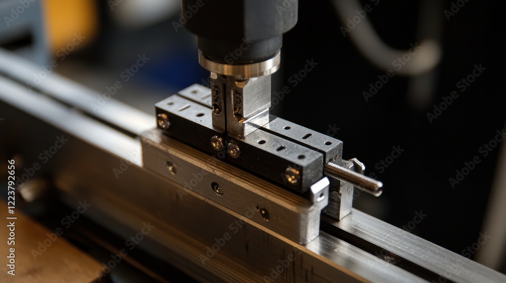 Poster a compact servo motor attached to a cnc machine, showcasing its precision assembly.