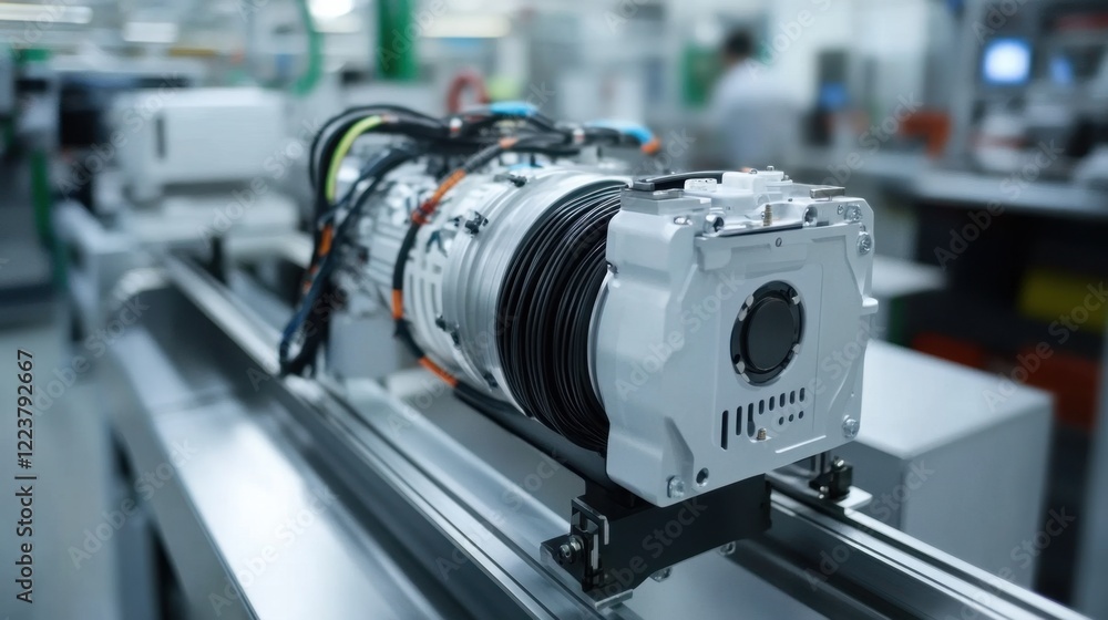 Aufkleber a compact servo motor attached to a cnc machine, showcasing its precision assembly.