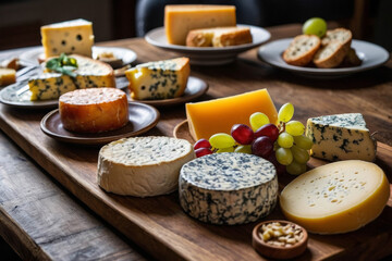 A table full of different delicious cheeses from around the world