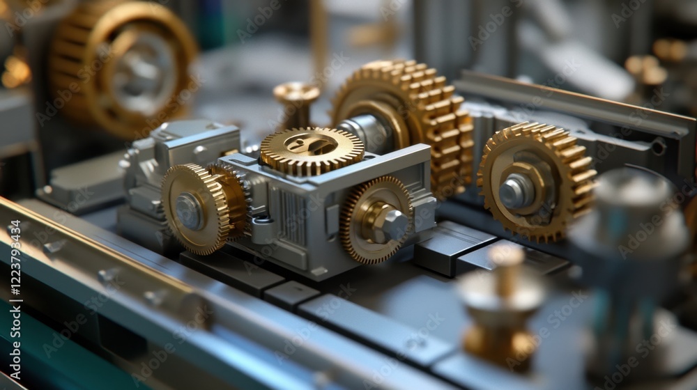 Poster a detailed image of a servo motor and its attached gearbox assembly.