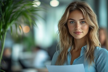 Professional Business Meeting with Hispanic Female HR Executive and Male Client in Modern Office Setting