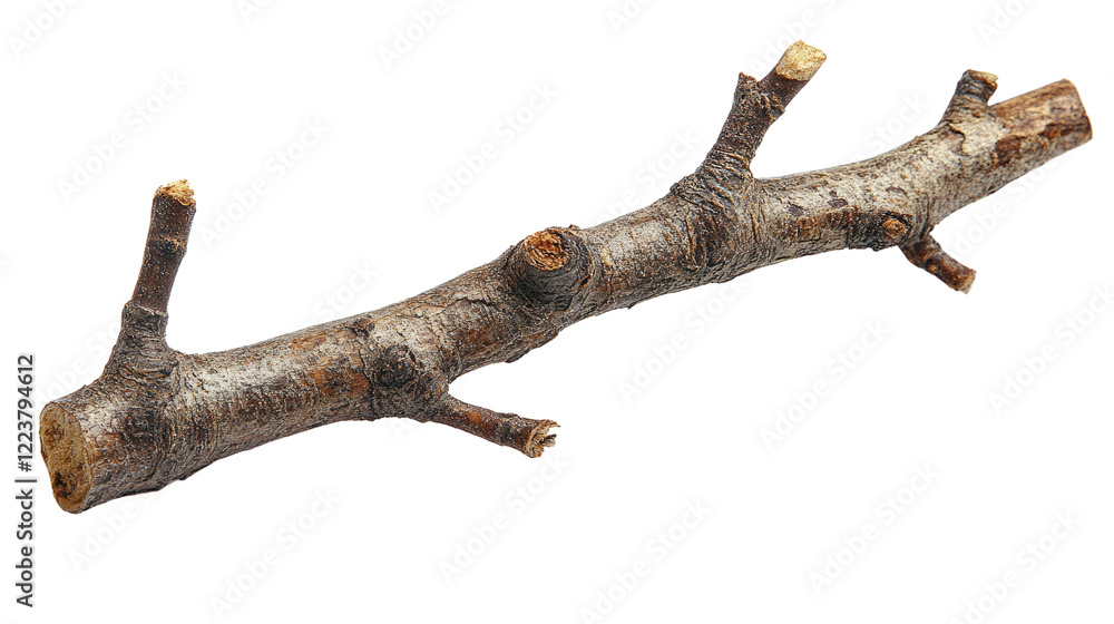 Poster tree branch detail: a close-up of a gnarled and weathered tree branch, its texture and knots showcas