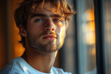 Stylish Young Businessman in Modern Office with Natural Light