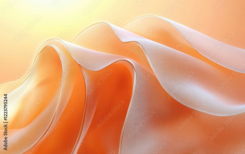 Poster transparent soft satin fabric flowing draped background 3d rendering minimalism