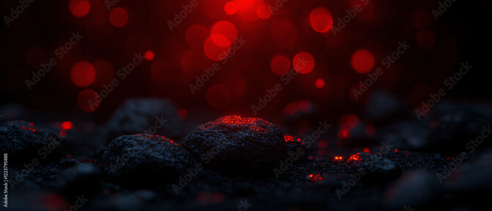 Aufkleber seamless obsidian red abstract communication with connecting dots and lines background.