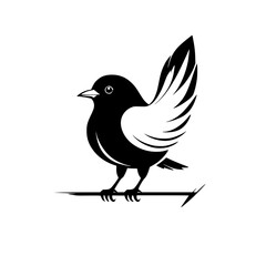 Obraz premium Elegant Bird Silhouette: A Stunning Vector Graphic of an Avian in Flight, Perfect for Nature Lovers and Design Enthusiasts