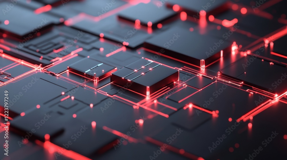 Aufkleber a glowing iot concept with devices connected through a futuristic network.