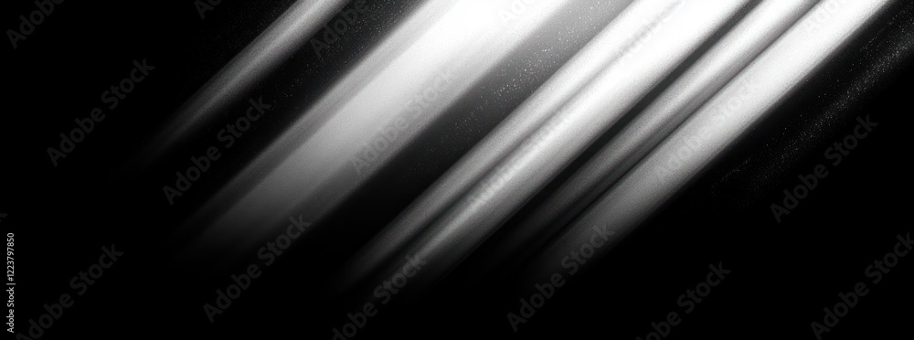 Poster monochrome abstract background with grainy texture and soft gradient light streaks for dynamic banne