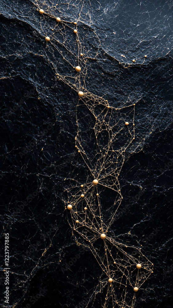 Aufkleber seamless obsidian abstract communication with connecting dots and lines background.